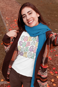 Retro Groovy Corgi Mom Women's Cotton T-Shirt-Apparel-Apparel, Corgi, Shirt, T Shirt-2