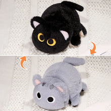 Load image into Gallery viewer, Reversible Flip Cat Plush - Black to Grey Cat-Cats-Black Cat,Cat Memorial Gifts,Grey Cat,Stuffed Animal-Black To Gray-One Size-1