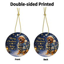 Load image into Gallery viewer, Rhodesian Ridgeback Christmas Ornament - Cozy Winter Pet Portrait Design - Personalize with Photo and Name-Christmas Ornament-Christmas,Christmas Ornament,Personalize Artwork-4