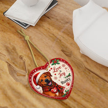 Load image into Gallery viewer, Rhodesian Ridgeback Christmas Ornament - Love &amp; Joy Heart Shaped Portrait - Personalize with Photo and Name-Christmas Ornament-Christmas,Christmas Ornament,Personalize Artwork,Rhodesian Ridgeback-7