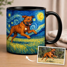 Load image into Gallery viewer, Personalized Starry Night Artwork Rhodesian Ridgeback Coffee Mug-Mug-Rhodesian Ridgeback,Dog Dad Gifts,Dog Memorial Gifts,Dog Mom Gifts,Mugs,Personalize Artwork-10