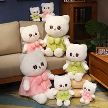 Load image into Gallery viewer, Ribbon Bow Dress White Cat Soft Plush Toys-7