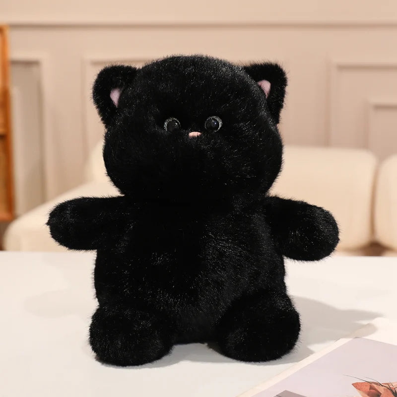 Rolly Polly Chonky Fat Black Cat Stuffed Animal Plush Toy