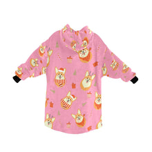 Load image into Gallery viewer, Rolly Polly Christmas Corgis Blanket Hoodie for Women-4