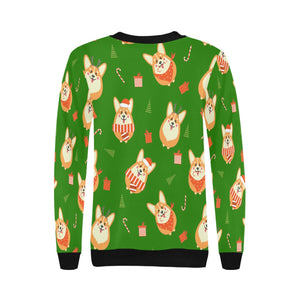 Rolly Polly Christmas Corgis Women's Sweatshirt-3