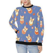 Load image into Gallery viewer, Rolly Polly Christmas Corgis Women&#39;s Sweatshirt-SteelBlue-XS-8
