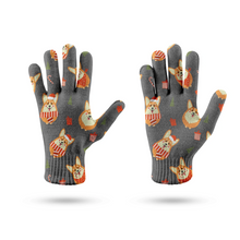 Load image into Gallery viewer, Rolly Polly Xmas Corgis Touch Screen Gloves - 4 Colors-Accessories-Accessories, Christmas, Corgi, Dog Dad Gifts, Dog Mom Gifts, Gloves-10