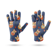 Load image into Gallery viewer, Rolly Polly Xmas Corgis Touch Screen Gloves - 4 Colors-Accessories-Accessories, Christmas, Corgi, Dog Dad Gifts, Dog Mom Gifts, Gloves-11