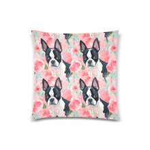 Load image into Gallery viewer, Rosy Reverie Boston Terriers Throw Pillow Covers-Cushion Cover-Boston Terrier, Home Decor, Pillows-Four Boston Terriers-3