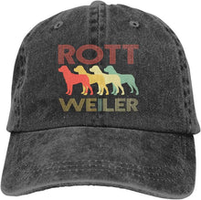 Load image into Gallery viewer, Image of a Rottweiler baseball cap in colorful Rottweiles design