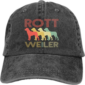 Image of a Rottweiler baseball cap in colorful Rottweiles design