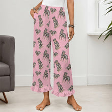 Load image into Gallery viewer, Rottweiler Pajama Pants for Women - Ruffle Hem Design - Watercolor Elegance Rottweilers-Pajamas-Apparel,Dog Mom Gifts,Pajamas,Rottweiler-17