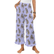 Load image into Gallery viewer, Rottweiler Pajama Pants for Women - Ruffle Hem Design - Watercolor Elegance Rottweilers-Pajamas-Apparel,Dog Mom Gifts,Pajamas,Rottweiler-Lavender-S-2
