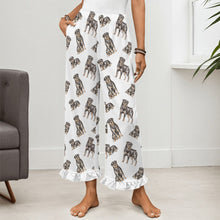 Load image into Gallery viewer, Rottweiler Pajama Pants for Women - Ruffle Hem Design - Watercolor Elegance Rottweilers-Pajamas-Apparel,Dog Mom Gifts,Pajamas,Rottweiler-21
