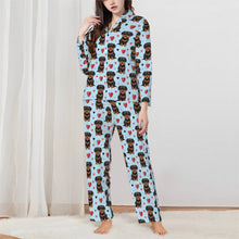 Load image into Gallery viewer, Rottweiler Pajamas for Women - XL Available - My Heart Belong to a Rottie-Pajamas-Apparel,Dog Mom Gifts,Pajamas,Rottweiler-Blue-XS-3