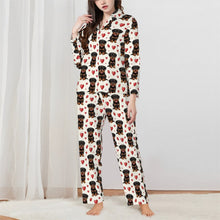 Load image into Gallery viewer, Rottweiler Pajamas for Women - XL Available - My Heart Belong to a Rottie-Pajamas-Apparel,Dog Mom Gifts,Pajamas,Rottweiler-White-XS-1