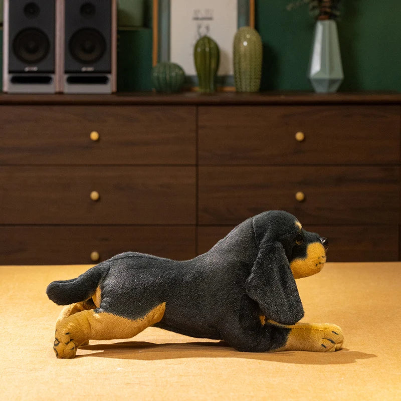 Rottweiler Plush Toy - Belly Flop Sploot Design