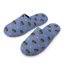 Load image into Gallery viewer, Rottweiler Slippers for Women - Happy Rottweiler Delight - Flannel-Slippers-11