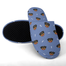 Load image into Gallery viewer, Rottweiler Slippers for Women - Happy Rottweiler Delight - Flannel-Slippers-14