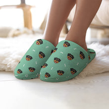 Load image into Gallery viewer, Rottweiler Slippers for Women - Happy Rottweiler Delight - Flannel-Slippers-17