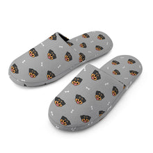 Load image into Gallery viewer, Rottweiler Slippers for Women - Happy Rottweiler Delight - Flannel-Slippers-29