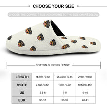 Load image into Gallery viewer, Rottweiler Slippers for Women - Happy Rottweiler Delight - Flannel-Slippers-5.5 - 6-Ivory White-1