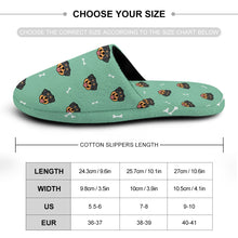 Load image into Gallery viewer, Rottweiler Slippers for Women - Happy Rottweiler Delight - Flannel-Slippers-5.5 - 6-Mint Green-21