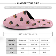 Load image into Gallery viewer, Rottweiler Slippers for Women - Happy Rottweiler Delight - Flannel-Slippers-5.5 - 6-Light Pink-4