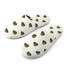 Load image into Gallery viewer, Rottweiler Slippers for Women - Happy Rottweiler Delight - Flannel-Slippers-3