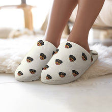 Load image into Gallery viewer, Rottweiler Slippers for Women - Happy Rottweiler Delight - Flannel-Slippers-7