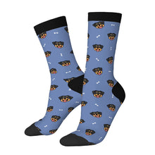 Load image into Gallery viewer, Rottweiler Socks - Happy Rottweiler Delight-Wear Accessories-Blue-3 Black-One Size-41