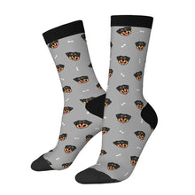 Load image into Gallery viewer, Rottweiler Socks - Happy Rottweiler Delight-Wear Accessories-Gray-3 Black-One Size-1