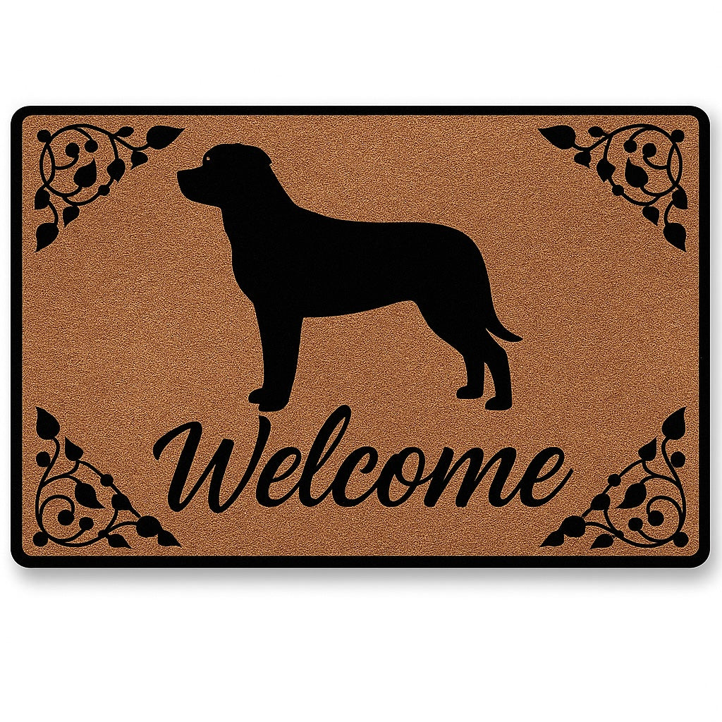 Warm Rottweiler Welcome Door Mat-Home Decor-Doormat,Home Decor,Rottweiler-1
