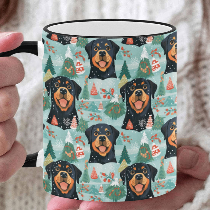 Rottweiler's Winter Wonderland Christmas Coffee Mug-White1-ONE SIZE-1