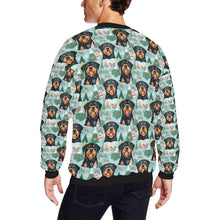 Load image into Gallery viewer, Rottweiler&#39;s Winter Wonderland Christmas Fuzzy Sweatshirt for Men-Apparel-Apparel, Christmas, Dog Dad Gifts, Rottweiler, Sweatshirt-2