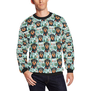 Rottweiler's Winter Wonderland Christmas Fuzzy Sweatshirt for Men-Apparel-Apparel, Christmas, Dog Dad Gifts, Rottweiler, Sweatshirt-S-1