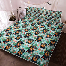 Load image into Gallery viewer, Rottweiler&#39;s Winter Wonderland Christmas Quilted Blanket or Bedding Set-Bedding-Bedding, Blankets, Christmas, Home Decor, Rottweiler-2