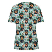 Rottweiler's Winter Wonderland Christmas Women's Cotton T-Shirt-Apparel-Apparel, Christmas, Dog Mom Gifts, Rottweiler, T Shirt-4