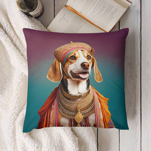 Royal Coronation Maharaja Beagle Plush Pillow Case-Cushion Cover-Beagle, Dog Dad Gifts, Dog Mom Gifts, Home Decor, Pillows-6