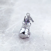 Load image into Gallery viewer, Royal Cutie English Bulldog Silver Charm – Jeweled Crown-5