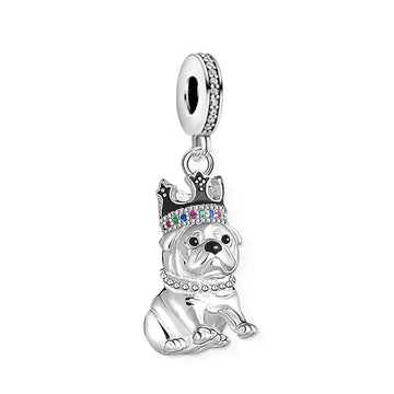 Royal Cutie English Bulldog Silver Charm Jeweled Crown Ring 8 360x