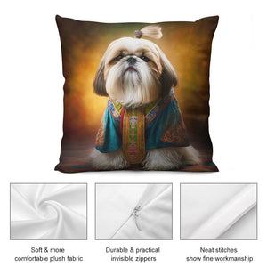 Royal Majesty Shih Tzu Plush Pillow Case-Cushion Cover-Dog Dad Gifts, Dog Mom Gifts, Home Decor, Pillows, Shih Tzu-3