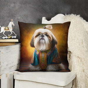 Royal Majesty Shih Tzu Plush Pillow Case-Cushion Cover-Dog Dad Gifts, Dog Mom Gifts, Home Decor, Pillows, Shih Tzu-6