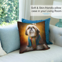Load image into Gallery viewer, Royal Majesty Shih Tzu Plush Pillow Case-Cushion Cover-Dog Dad Gifts, Dog Mom Gifts, Home Decor, Pillows, Shih Tzu-8