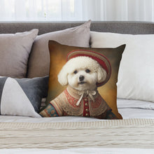 Load image into Gallery viewer, Royal Renaissance Bichon Frise Plush Pillow Case-Cushion Cover-Bichon Frise, Dog Dad Gifts, Dog Mom Gifts, Home Decor, Pillows-2
