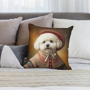 Royal Renaissance Bichon Frise Plush Pillow Case-Cushion Cover-Bichon Frise, Dog Dad Gifts, Dog Mom Gifts, Home Decor, Pillows-2