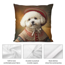 Load image into Gallery viewer, Royal Renaissance Bichon Frise Plush Pillow Case-Cushion Cover-Bichon Frise, Dog Dad Gifts, Dog Mom Gifts, Home Decor, Pillows-3