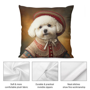 Royal Renaissance Bichon Frise Plush Pillow Case-Cushion Cover-Bichon Frise, Dog Dad Gifts, Dog Mom Gifts, Home Decor, Pillows-3
