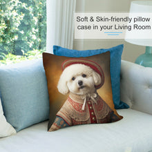 Load image into Gallery viewer, Royal Renaissance Bichon Frise Plush Pillow Case-Cushion Cover-Bichon Frise, Dog Dad Gifts, Dog Mom Gifts, Home Decor, Pillows-4