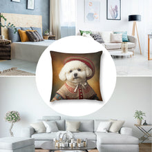 Load image into Gallery viewer, Royal Renaissance Bichon Frise Plush Pillow Case-Cushion Cover-Bichon Frise, Dog Dad Gifts, Dog Mom Gifts, Home Decor, Pillows-5